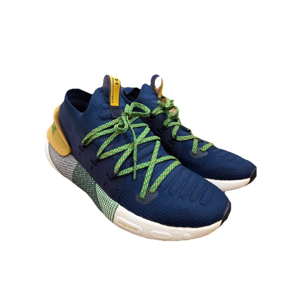 Under Armour HOVR Phantom 3 Collegiate Navy Gold Green Note Dame Men’s 9 W 10.5
